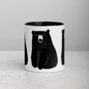 11oz Black Bear Pattern Ceramic Mug