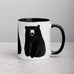 11oz Black Bear Pattern Ceramic Mug