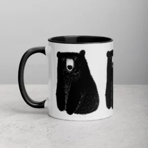 11oz Black Bear Pattern Ceramic Mug
