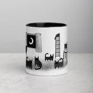 11oz Black Cat Stargazing Ceramic Mug