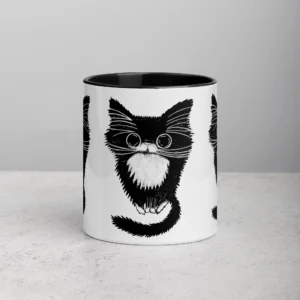 11oz Cute Fluffy Cat Illustration Ceramic Mug