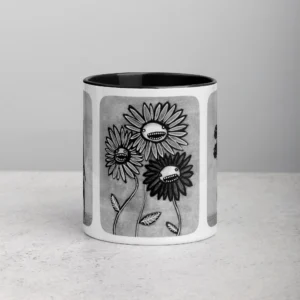 11oz Funny Monster with Daisies Ceramic Mug