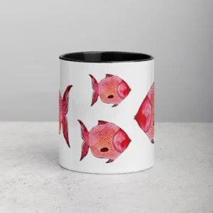 11oz Funny Pink Fish Pattern Ceramic Mug
