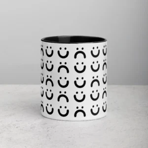 11oz Happy and Sad Face Pattern Ceramic Mug