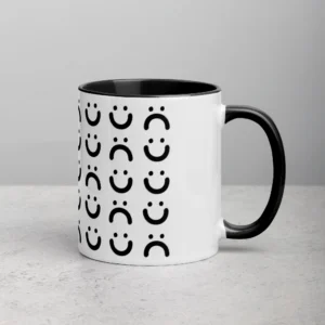 11oz Happy and Sad Face Pattern Ceramic Mug