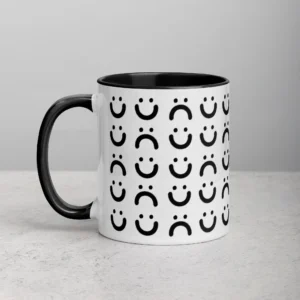 11oz Happy and Sad Face Pattern Ceramic Mug