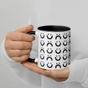 11oz Happy and Sad Face Pattern Ceramic Mug