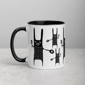 11oz Monster Holding a Frying Pan and Egg Ceramic Mug