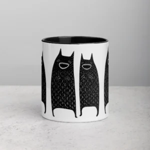 11oz Unique Black Cat Monster Ceramic Mug