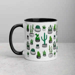 11oz Various Cactus Plants Pattern Ceramic Mug