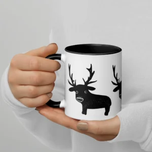 11oz Weird Black Furred Deer Ceramic Mug