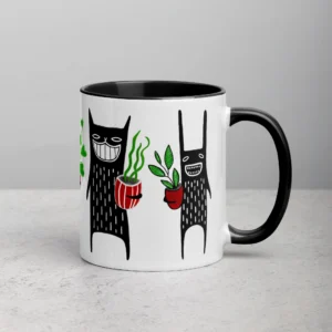 11oz Weird Monster Holding Potted Plant Ceramic Mug