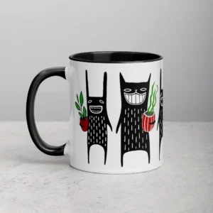 11oz Weird Monster Holding Potted Plant Ceramic Mug